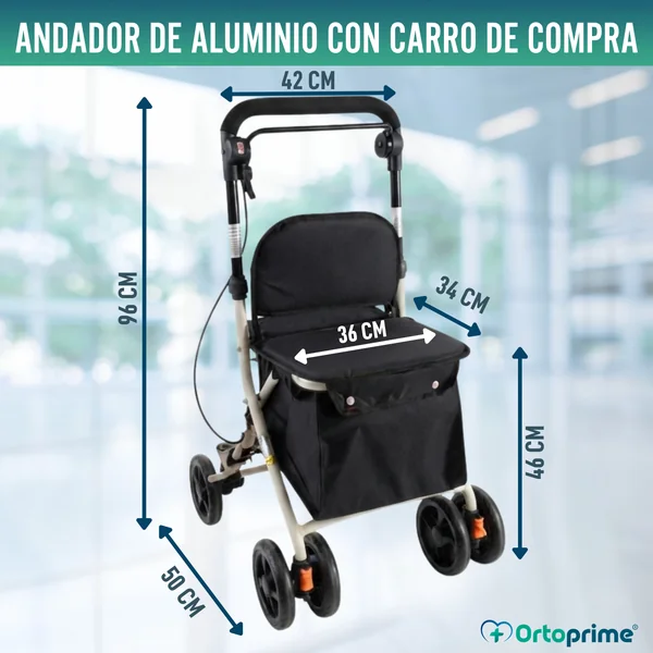 Andador Carrito de Compra con Asiento | Ayuda Vida Diaria