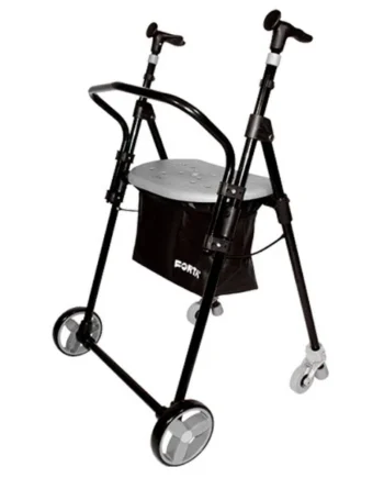 Andador con Asiento Respaldo Plegable y Regulable en Altura