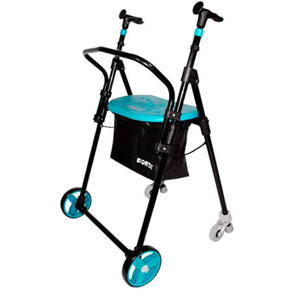 Andador con Asiento Respaldo Plegable y Regulable en Altura