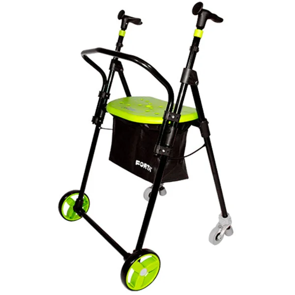 Andador con Asiento Respaldo Plegable y Regulable en Altura