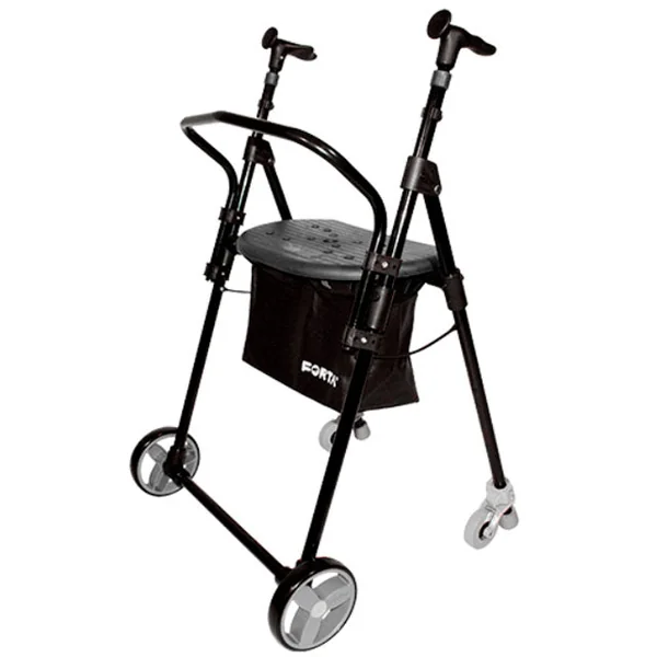 Andador con Asiento Respaldo Plegable y Regulable en Altura