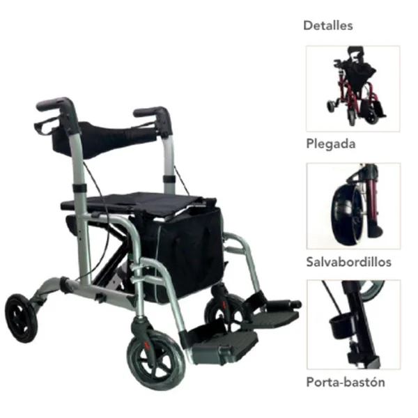 Andador con Silla | Rollator + Silla de Ruedas