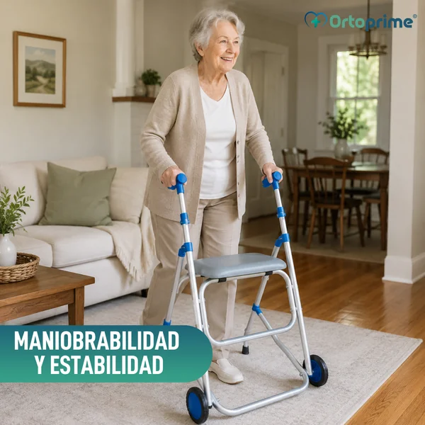 Andador de Aluminio Plegable con Asiento