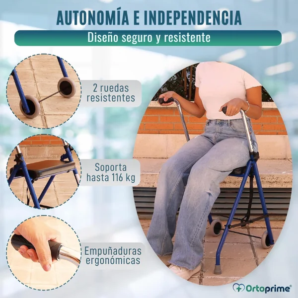 Andador para Ancianos 2 Ruedas | Andadores Adultos Plegables