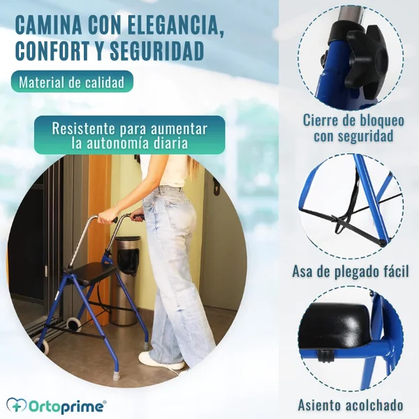 Andador para Ancianos 2 Ruedas | Andadores Adultos Plegables