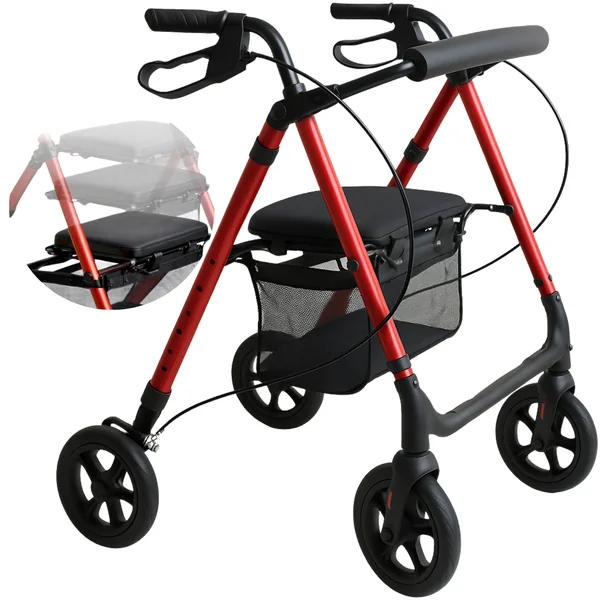 Andador Rollator con Asiento Regulable en Altura Plegable