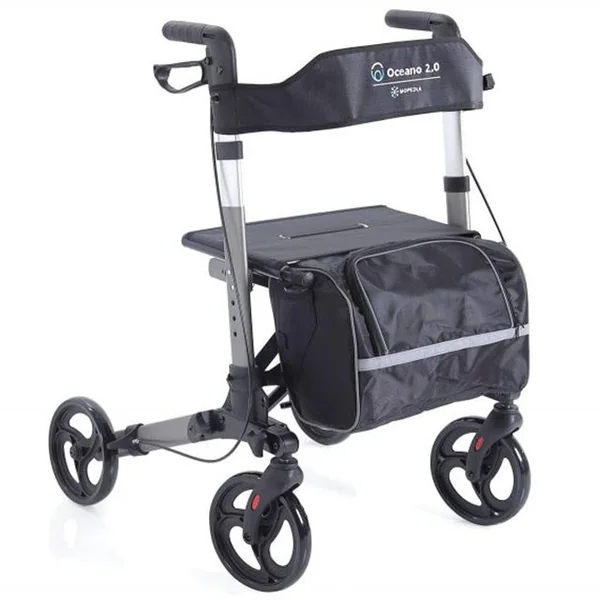 Andador Rollator de 4 Ruedas Plegable con Cesta Multiuso