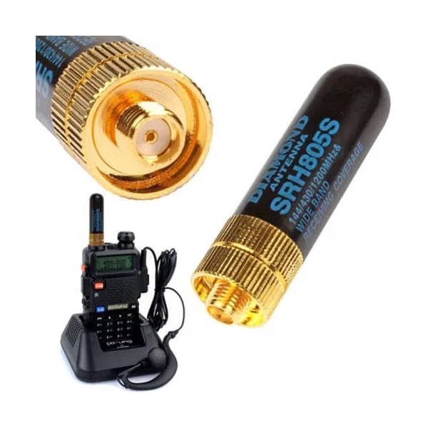 Antena de doble banda para Kenwood Baofeng Walkie Talkie Negro