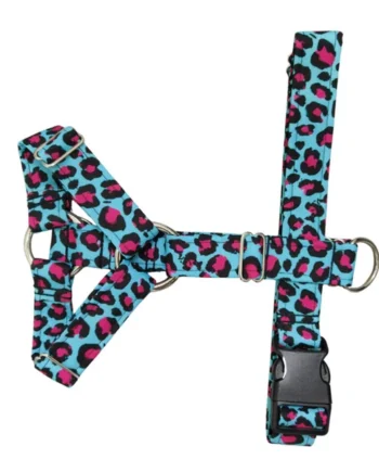 Arnés anti tirones en H Leopardo Rosa