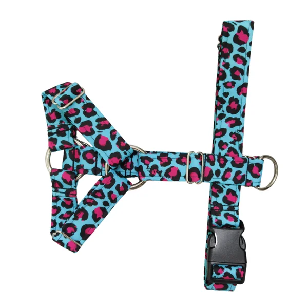 Arnés anti tirones en H Leopardo Rosa