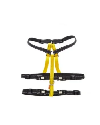 Arnés Antiescape Doble H Ferribiella Negro y Amarillo para Perros