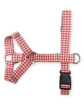 Arnés Anti-tirones Vichy Rojo para perros