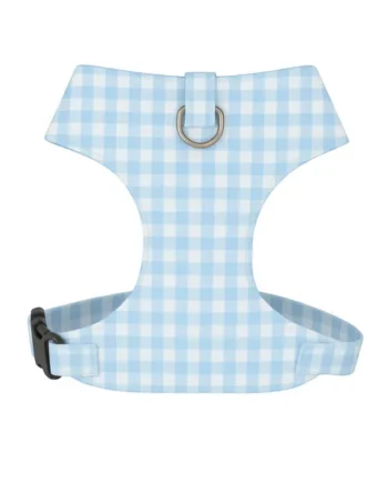 Arnés Chest Vichy Celeste para perros pequeños