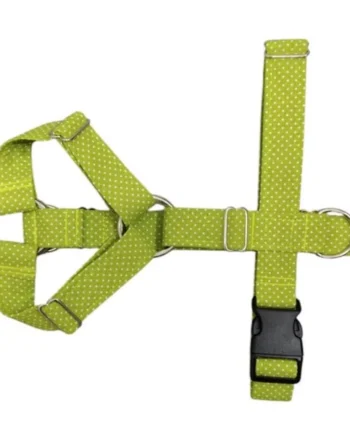 Arnés de Perros Dos Puntos Topitos Pistacho |Collares Perrunos