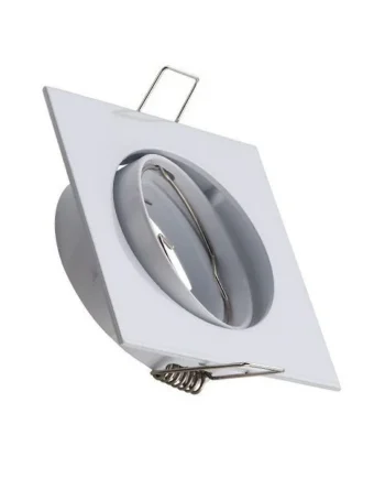 Aro cuadrado empotrable para bombilla dicroica orientable Blanco