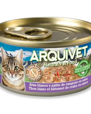 Arquivet Atún Blanco y Palito de Cangrejo en Salsa para Gatos – Lata 80 g