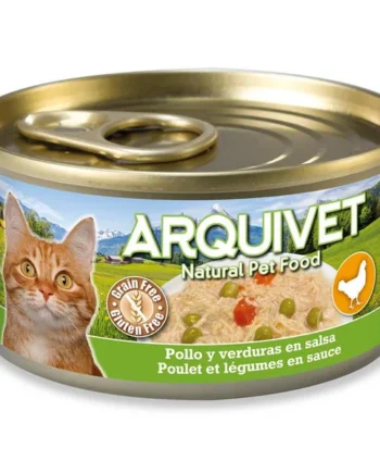 Arquivet Pollo en Salsa con Verduras para Gatos – Lata 80 g
