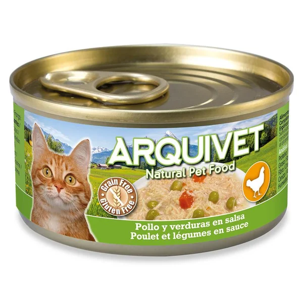 Arquivet Pollo en Salsa con Verduras para Gatos – Lata 80 g