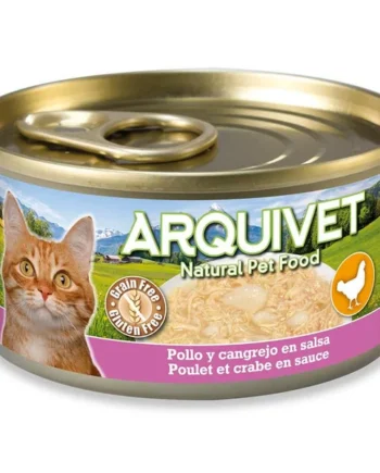 Arquivet Pollo y Cangrejo en Salsa para Gatos – Lata 80 g