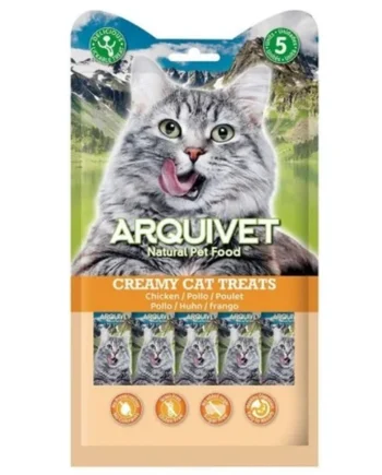 Arquivet Snack Líquido de Pollo para Gatos – Creamy Treats 5 x 14 g