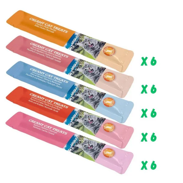 Arquivet Snacks Cremosos para Gatos: 5 Sabores Pack 30ud
