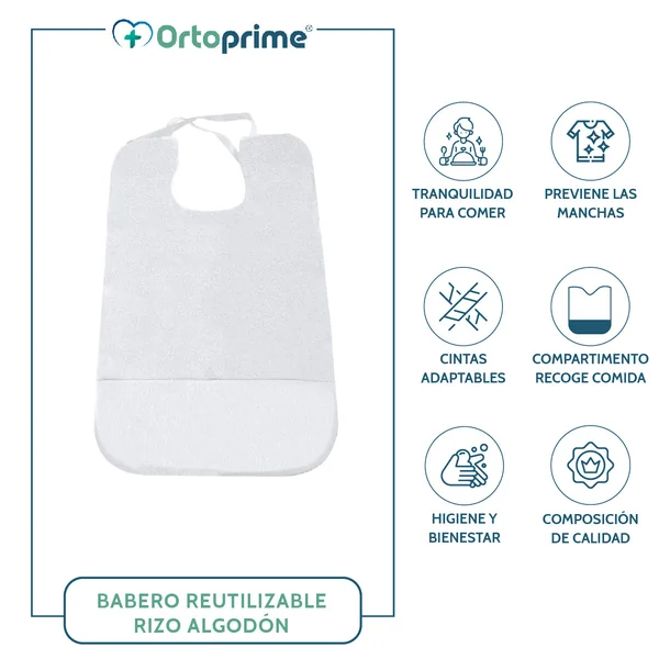 Babero Adulto Impermeable Rizo | Pack 3 Unidades