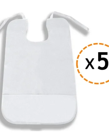 Babero Adulto Impermeable Rizo | Pack 5 Unidades