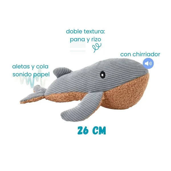 Ballena Elena 26cm Peluche para perros