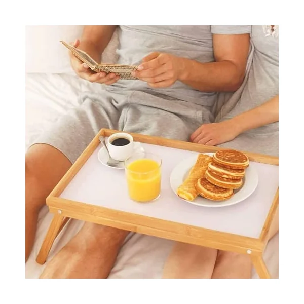 Bandeja de madera para desayunos plegable 50 x 30 cm