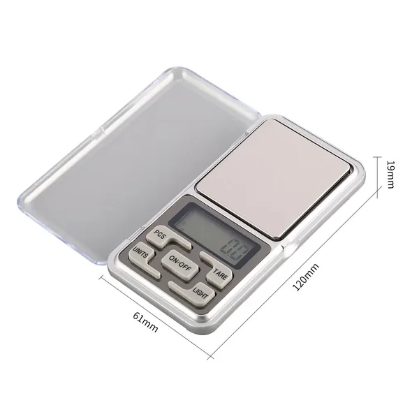 Bascula Balanza Digital 0.1 a 500 gramos LCD Gris