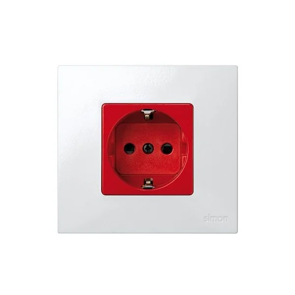Base de enchufe schuko 250V Simon 27 Play Rojo 16 A