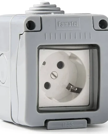 Base enchufe estanco 16A IP55 Blanco