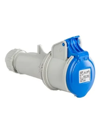 Base enchufe industrial hembra 2P+T 250V IP44 aerea Azul 16 A