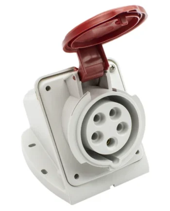 Base enchufe industrial hembra 3P+N+T 380V IP44 superficie Rojo 32 A