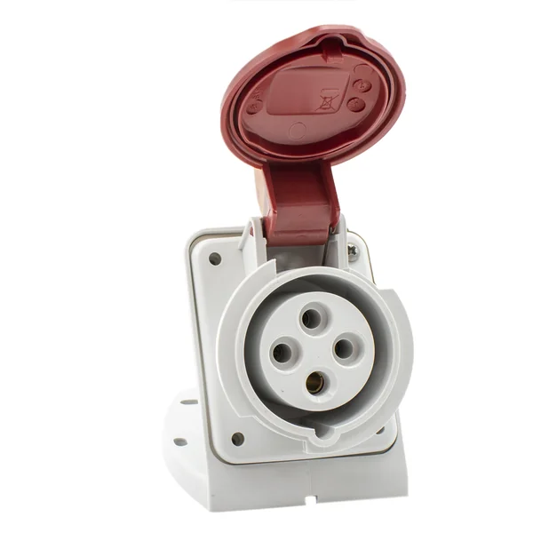 Base enchufe industrial hembra 3P+T 380V IP44 superficie Rojo 16 A