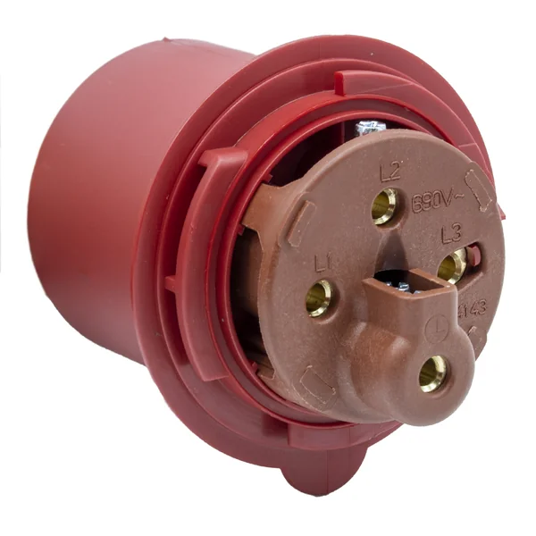 Base enchufe industrial macho 3P+T 380V IP44 aerea Rojo 32 A