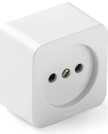 Base enchufe superficie porcelana 10A-250V Blanco