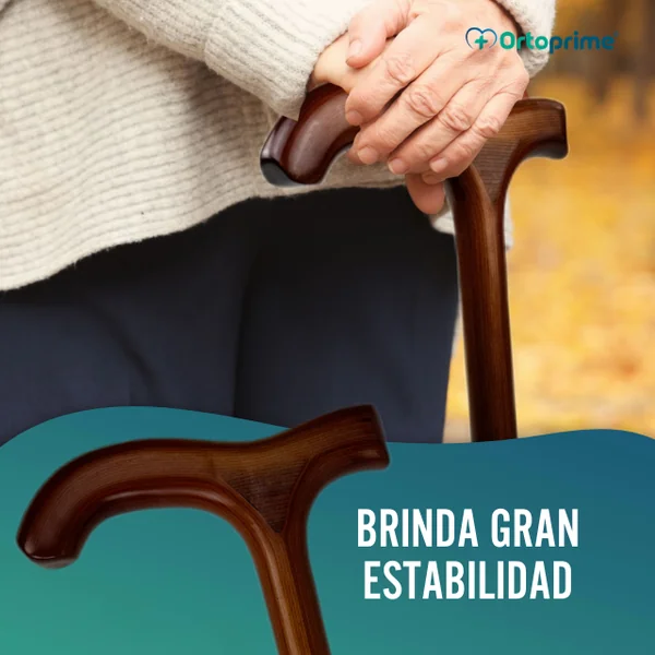 Bastón Anciano de Paseo Madera Liso | Empuñadura Derby