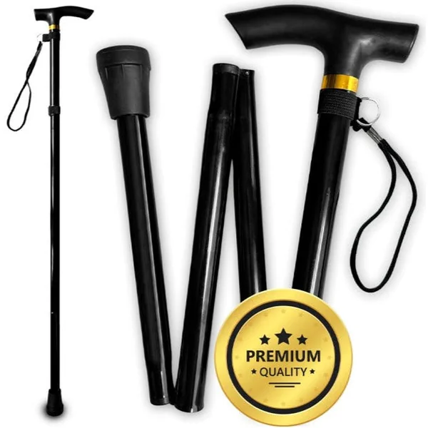 Bastón para Caminar Extensible y Regulable en Altura | Negro