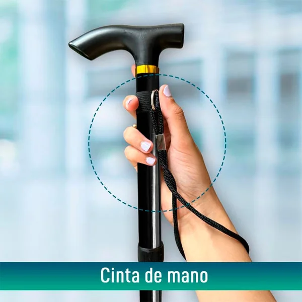 Bastón para Caminar Extensible y Regulable en Altura | Negro