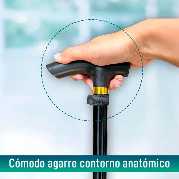 Bastón para Caminar Extensible y Regulable en Altura | Negro