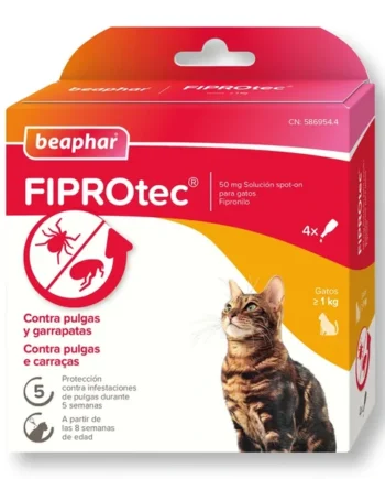 Beaphar Fiprotec Pipetas Antiparasitarias para Gatos 4 pipetas
