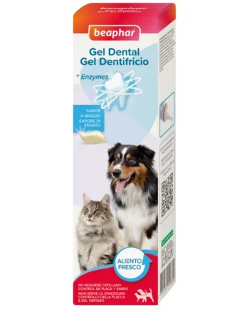 Beaphar Gel Dentífrico Sabor Carne Sin Cepillado para Perros y Gatos 100 g