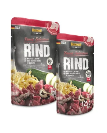 Belcando sobre comida húmeda perros Ternera pasta y calabacín