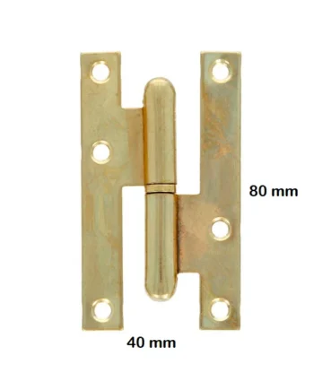 Bisagra pernio hierro 80x40 mm (2 uds) Dorado