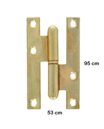 Bisagra pernio hierro 95x53 mm (2 uds) Dorado