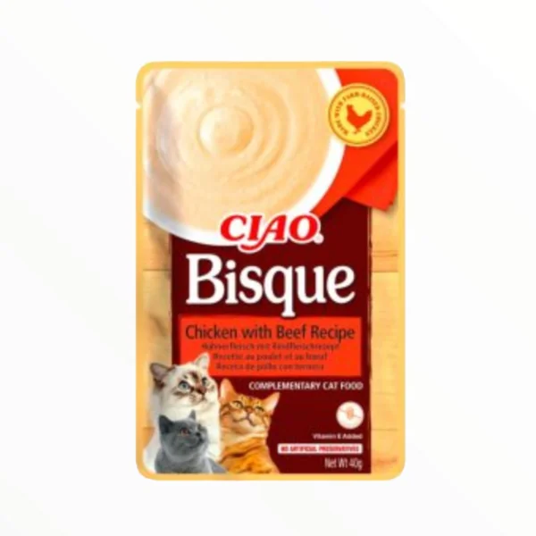 Bisque Puré de Pollo y Ternera para Gatos