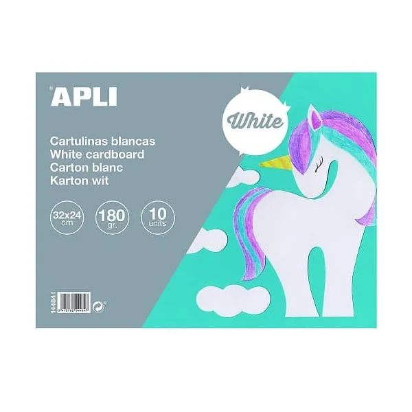 Bloc de cartulinas blancas APLI 32 x 24 cm (10 uds)