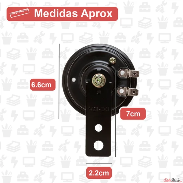 Bocina Electrica Impermeable Universal De La Moto 12V 105dB Negro