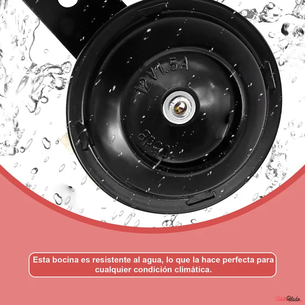 Bocina Electrica Impermeable Universal De La Moto 12V 105dB Negro